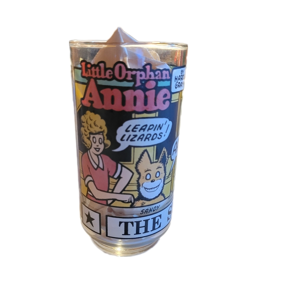 1970s Little Orphan Annie Hi-Ball Glass-, The Sunday Funnies Comics